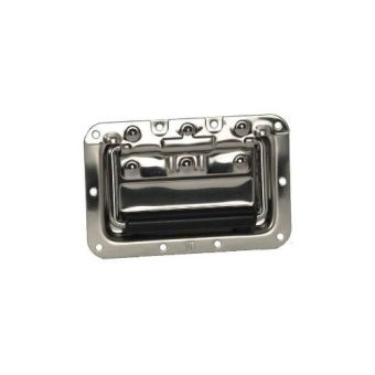 Recessed Sprung Handle medium in Dish Stainless 8 mm deep