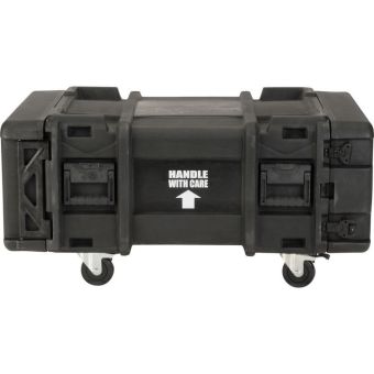SKB 4U Roto Shockmount Rack Case, 4 Wheel - 28"/730 mm Depth