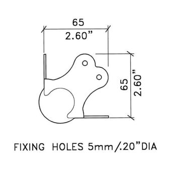 Penn suuri pallonurkka 65 mm, 2 mm ruostumatonta terästä